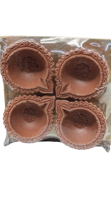 Clay Diya 4 Pc Pointed