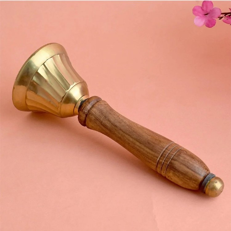 Pooja Bell Wooden Handle