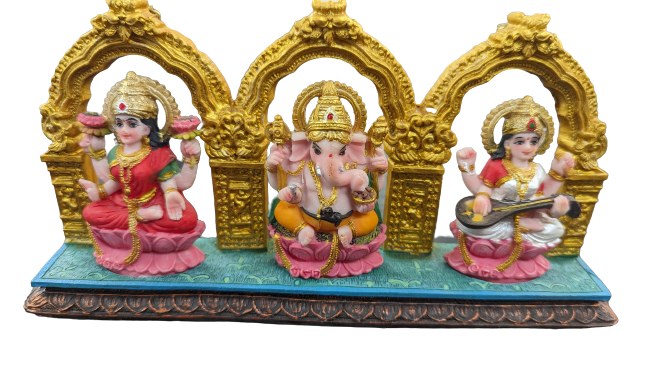 Laxmi Ganesh Sarswati 5" Idol