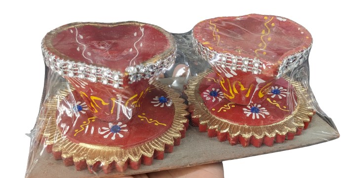 Shubh Labh Heart Diya Set Of 2