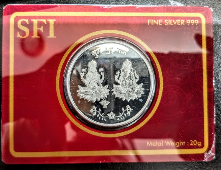 Laxmi Ganesh Silver Coin 20 G