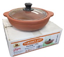 Earthen Pot With Glass Lid