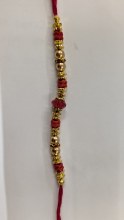 Golden Red Bead Rakhi