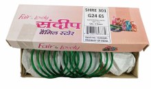 Glass Bangles Green 2x6 24 Pc