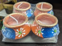 Matki Diya Orange Set Of 4