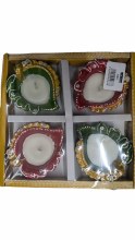 Pan Diya Set Of 4 With Wax