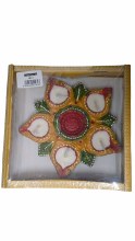 Punchmukhi Diya Plate With Wax