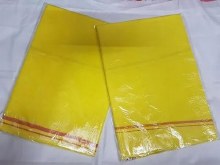 Yellow Dhoti With Red Border