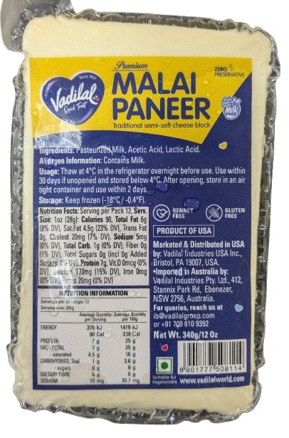 Vadilal Paneer 340 Gm