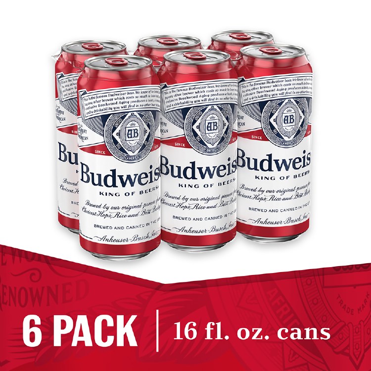 Budweiser 16oz 6 Pack