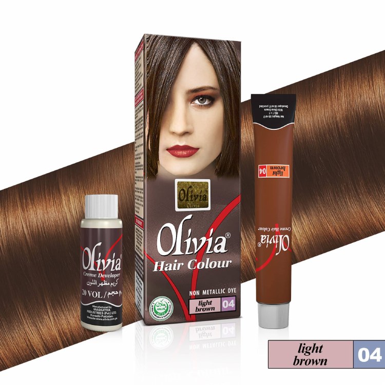 Olivia Light Brown Hair Color Non Metallic Dye 50 ML