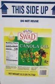 Swad Canola Oil 32.5 Lbs