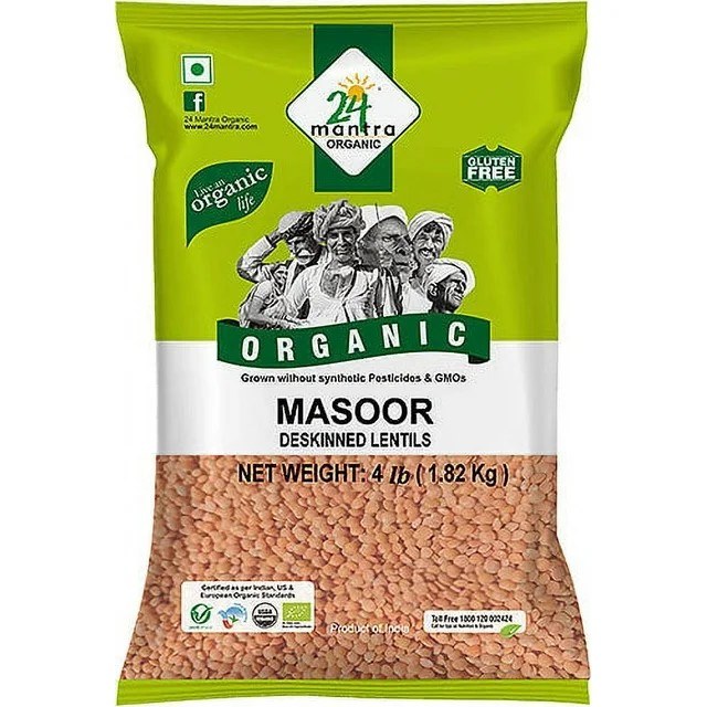 24 Mantra Organic Masoor Whole 4 Lb