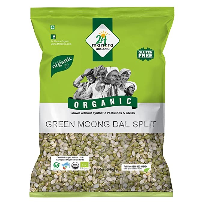 24 Mantra Organic Green Moong Split 2 Lbs