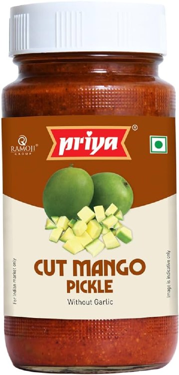 Priya Cut Mango Pickle Without Garlic 300 G