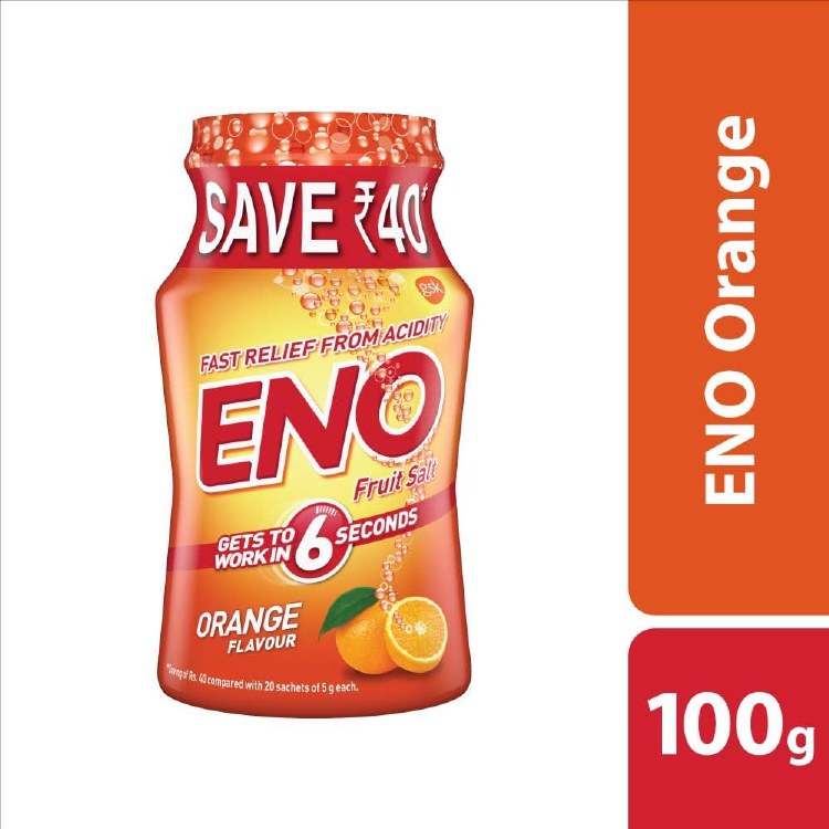 ENO Fruit Salt Orange Flavour 100 G