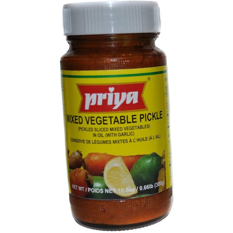 Priya Mixed Vegetable Pickle Without Garlic 300 G