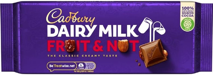 Cadbury Dairy Milk Fruit & Nut 110 G
