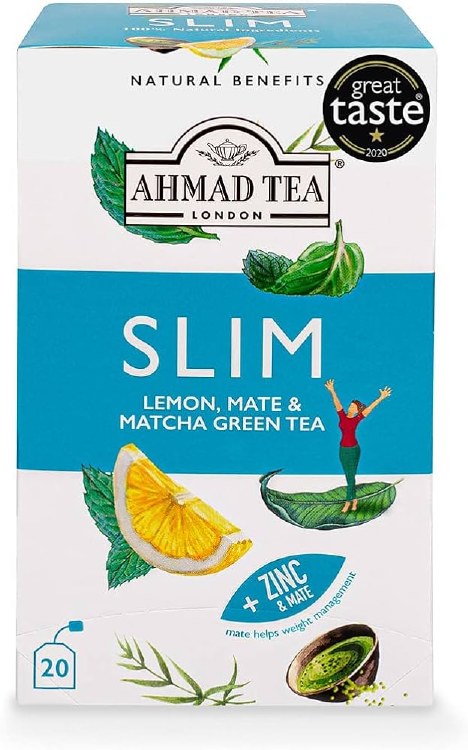 Ahmad Tea SLIM Lemon, Mate & Matcha Green Tea 20 Tea Bags