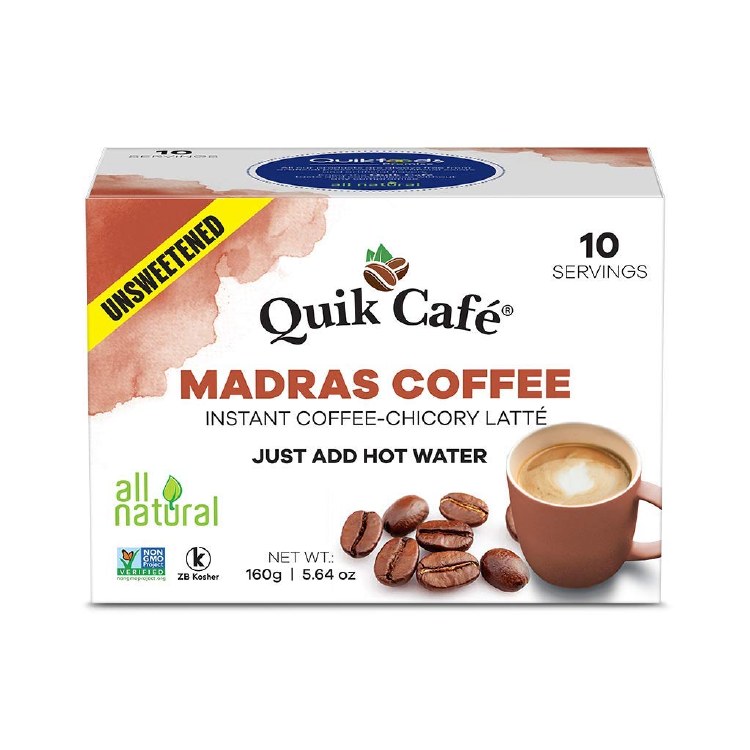 Quik Cafe Unsweetend Madras Coffee Instant  160 G