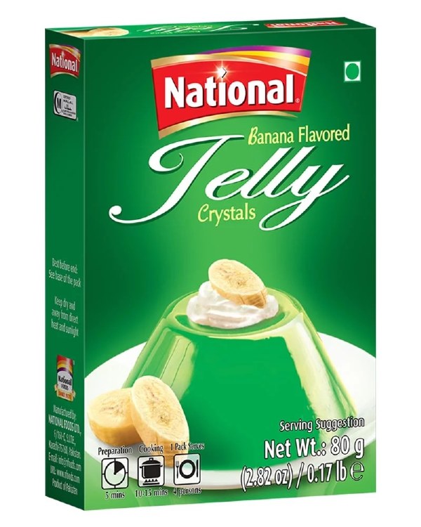 National Jelly Crystals Banana Flavoured 80 G