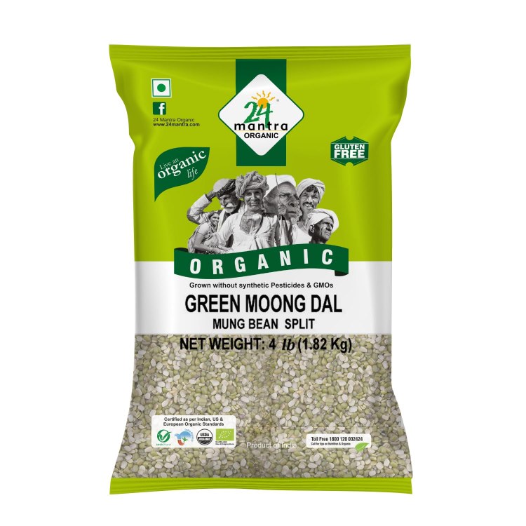24 Mantra Organic Green Moong Dal Split 4 Lb