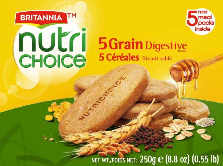 Britannia Nutri Choice 5 Grain&Cereales Digestive Cookies 250 G