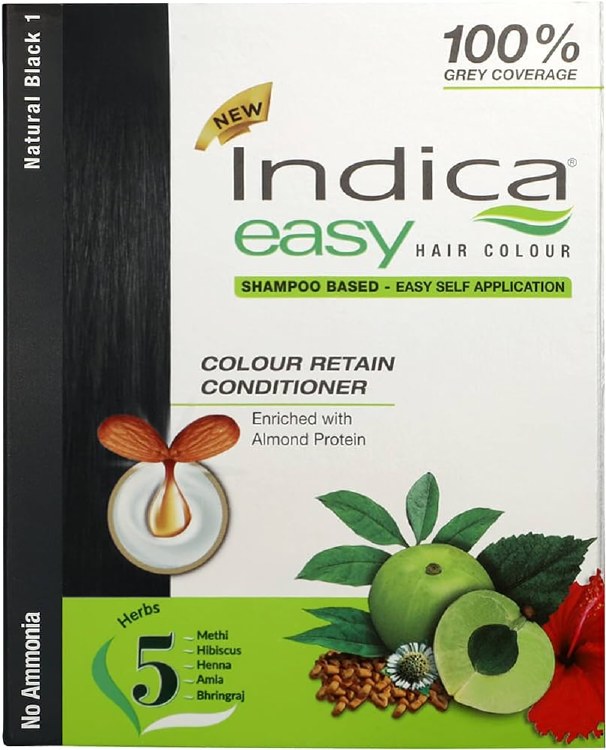 Indica Shampoo Based Color Natural Black 3X37.5 ML