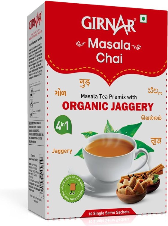 Girnar Masala Chai With Organic Jaggery 4in1 10Sachets 220 G