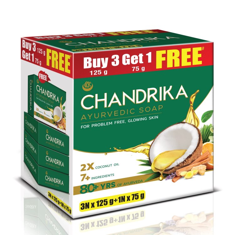 Chandrika Soap 125G*3Pieces (+1 Free)