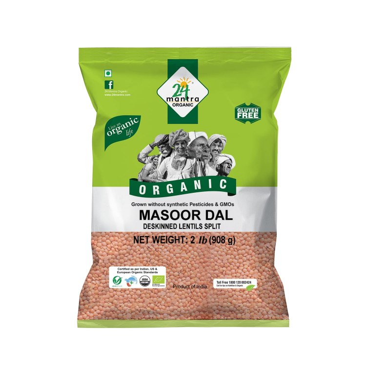24 Mantra Organic Masoor Dal 2Lbs