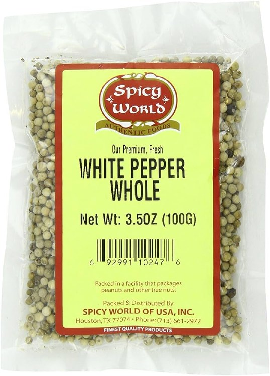 Spicy orkd White Pepper Whole 100g