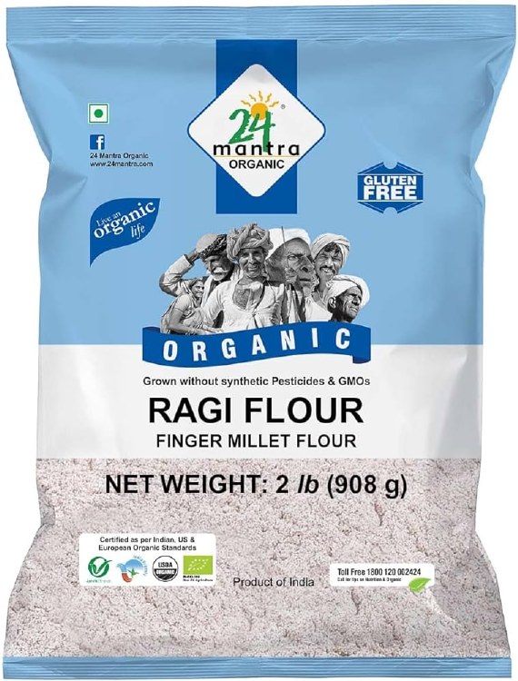 24 Mantra Organic Ragi Flour 2 Lbs