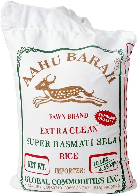 Aahubarah Fawn Brand Extra Clean Super Basmati Sela Rice 10 LBS