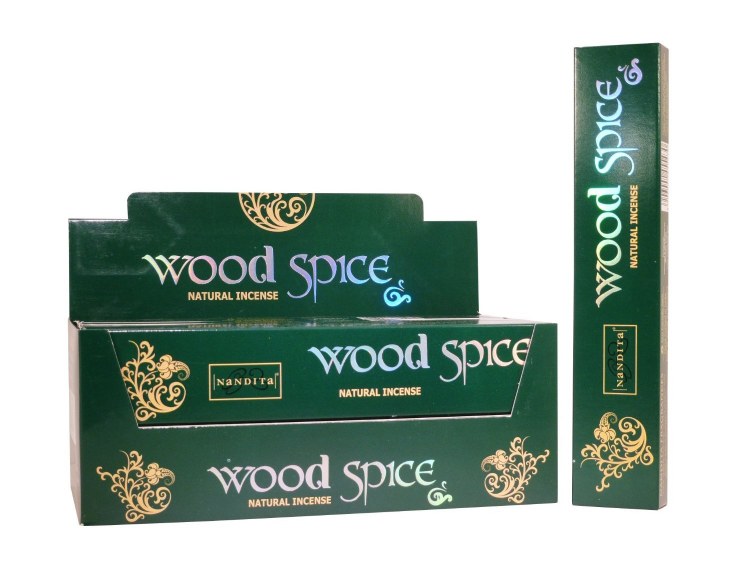 Nandita Wood Spice Natural Incense 12 Pc * 15 G