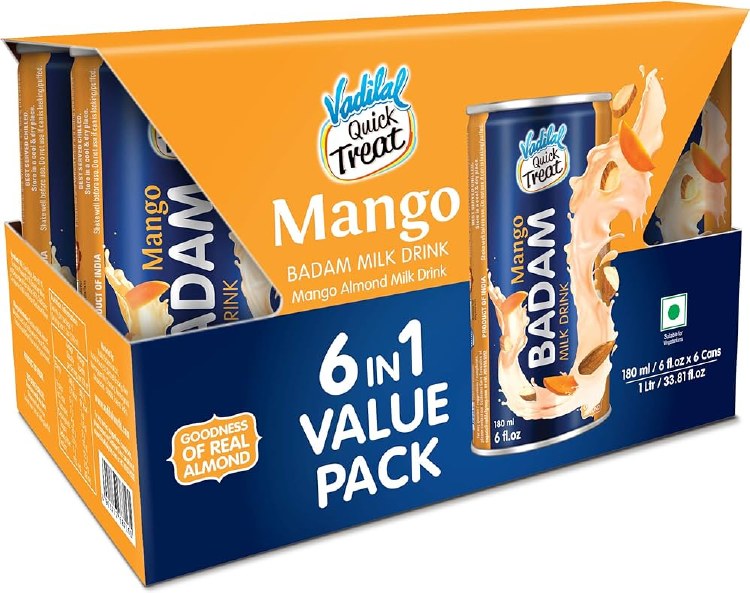 Vadilal Mango Almond Drink 180 ML X 6