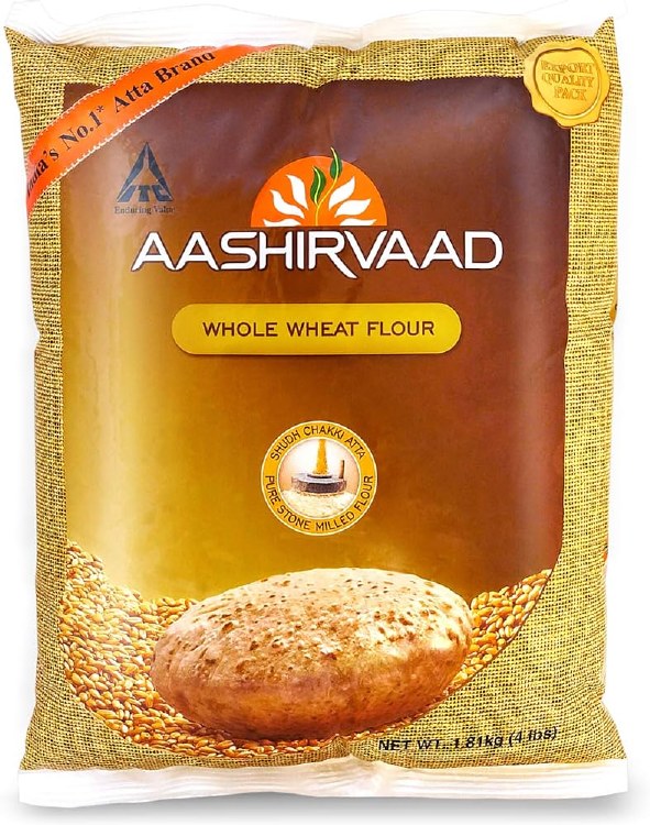 Aashirvaad Whole Wheat Flour 4 Lbs