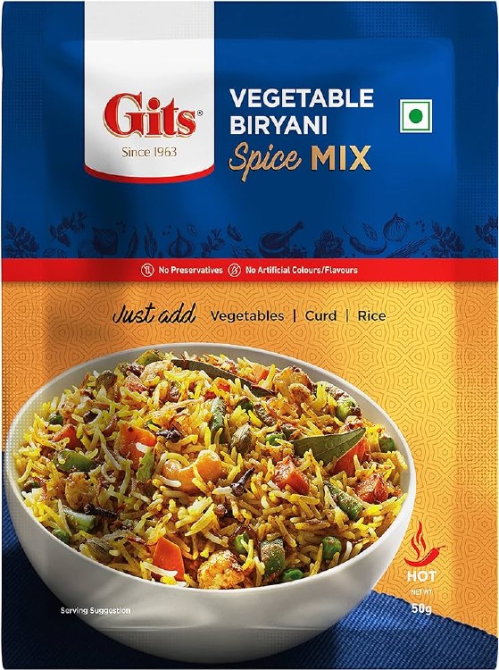 Gits Vegetable Biryani Spice Mix 50 G
