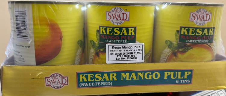 Swad Kesar Mango Pulp 6x850G