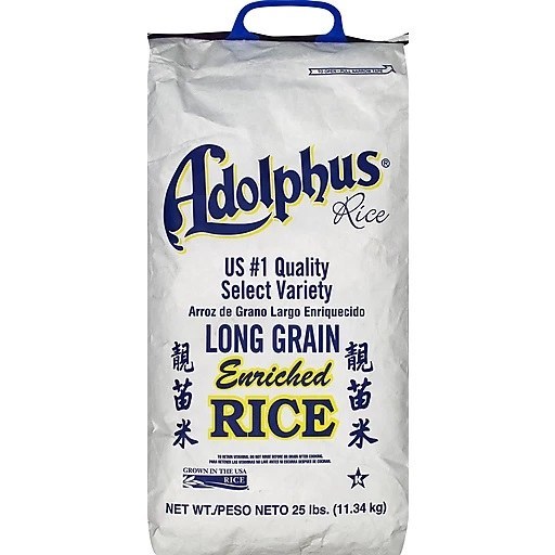 Adolphus long grain enriched rice 25lb