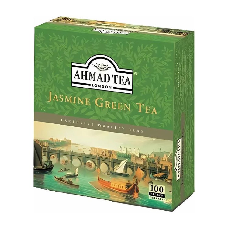 Ahmad Tea Jasmine Green Tea 100 Tagged Tea Bags