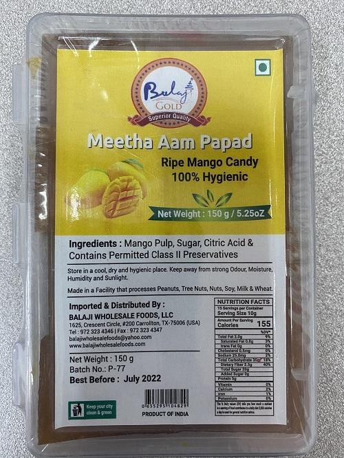 Balaji Meetha Aam Papad 150 G