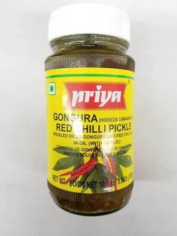 Priya Red Chilli Gongura Pickle In Oil 300 ML