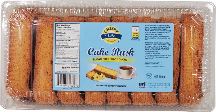 Crispy Lite Sugar Free Cake Rusk 650 G