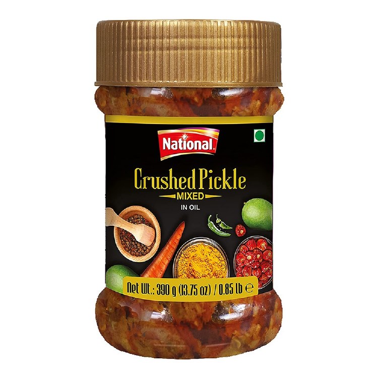 National Crushed Pickle Mixed Pickle In Oil 390 G