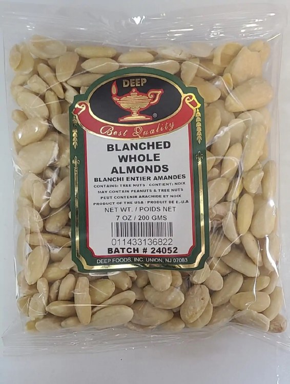 Deep Whole Almonds Blanced 7oz