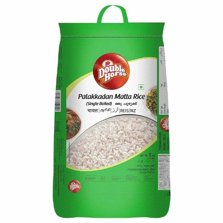 Double Horse Palakkadam Matta Rice (Single Boiled Rice) 5 Kg