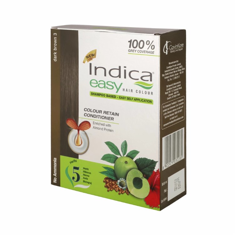 Indica Shampoo Base Color Dark Brown 32.5 ML X 3