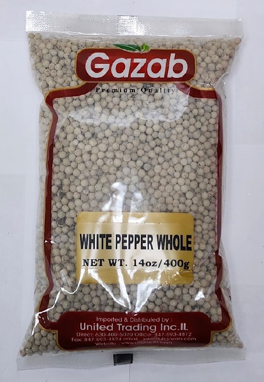 Gazab Wite Pepper Whole 14 Oz