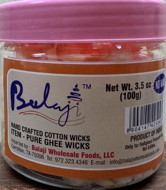 Balaji Ghee Wicks 3.5 Oz